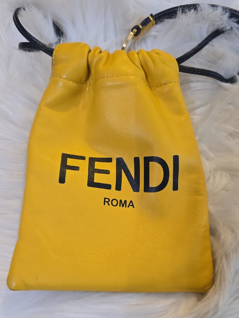 Fendi‎ Yellow Drawstring Mini Pouch - Picture 7 of 17